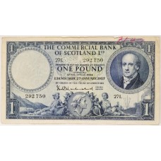 SCOTLAND 1957 . ONE 1 POUND BANKNOTE